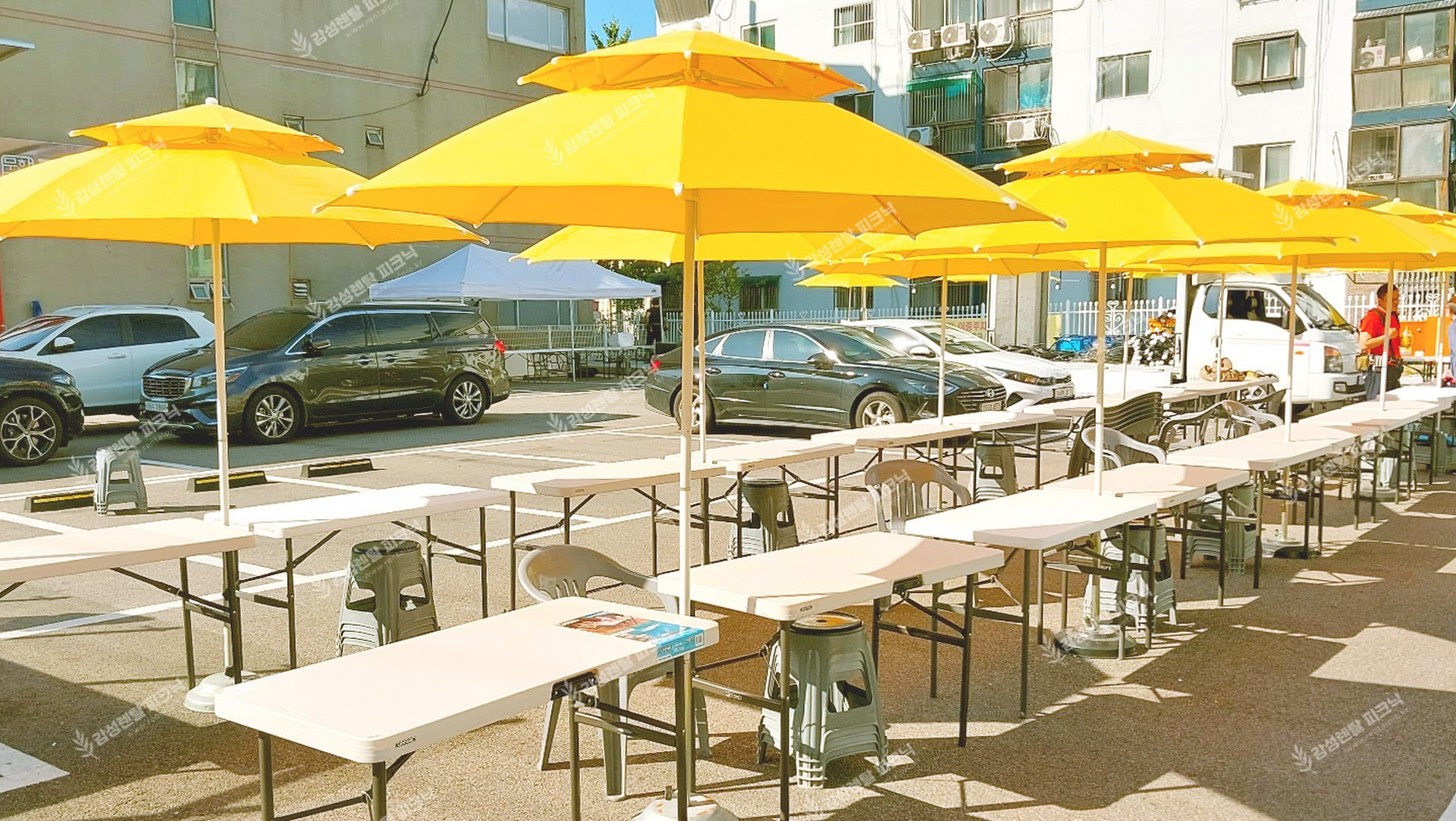 감성컬러 파라솔 부스세트